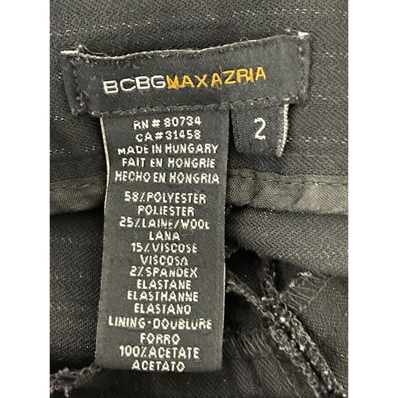 BCBG MAX AZRIA Black Pinstripe Dress Pants - Picture 4 of 6